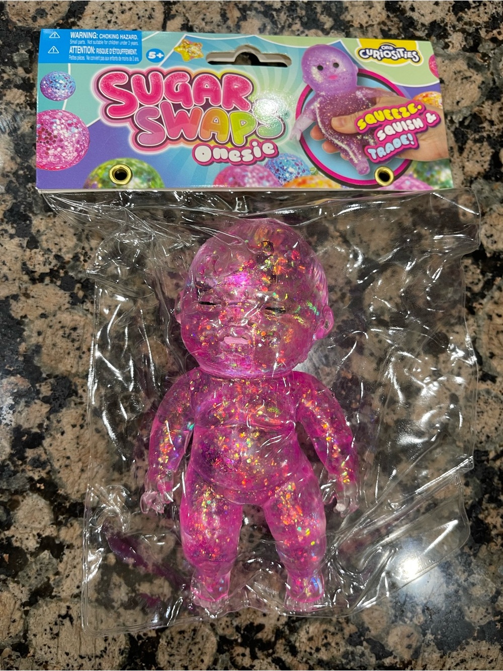 Sugar Swaps large Baby Pink Glitter Sensory Toy